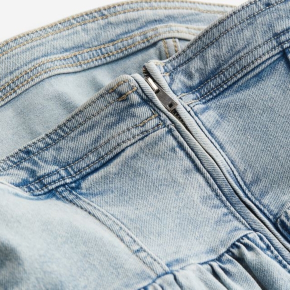 H&M Strapless Peplum Blue Denim Top - Sz XXS, 00 - Picture 5 of 5